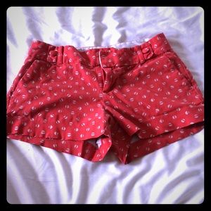 Banana Republic Ryan fit shorts red + cream sz 2